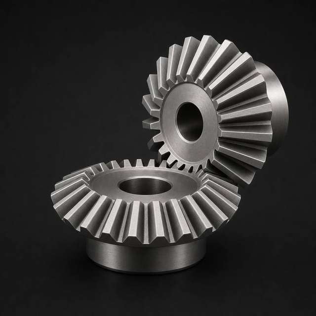 Silver straight bevel gear pair at 90 degrees