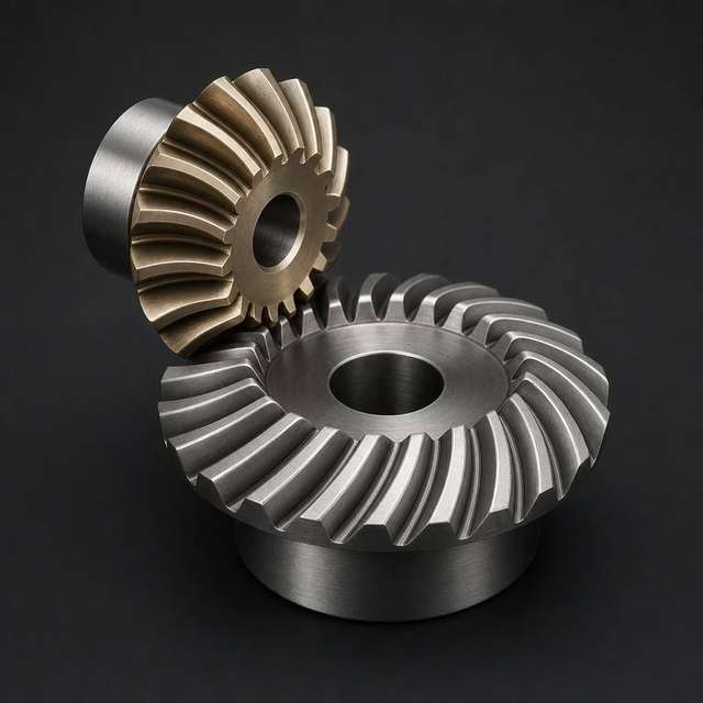 Spiral bevel gears with curved teeth