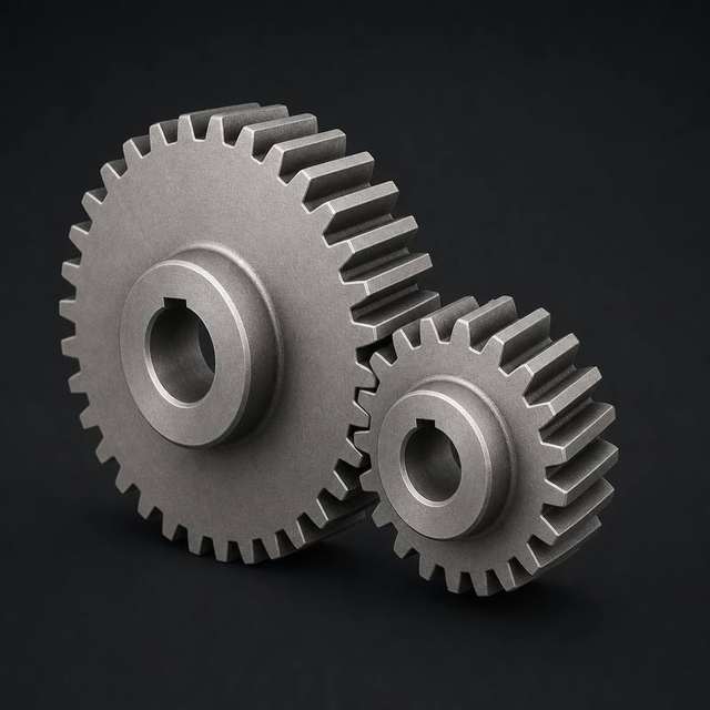 Silver spur gear pair meshing